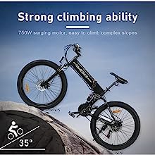 SAMEBIKE Folding Electric Bicycle for Adults With 48V10.4AH Removable Battery 26 Inch Folding Electric Mountain Bikes with 21 Speed Gears (White)