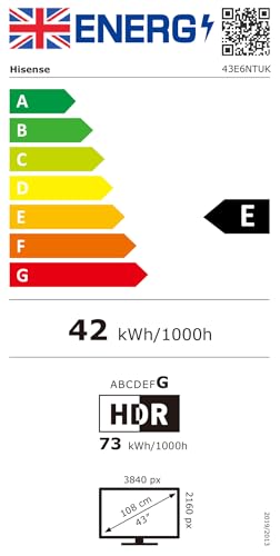 Hisense 43” 4K Smart TV, Dolby Vision, Game Mode, Netflix, Disney+ (2024)