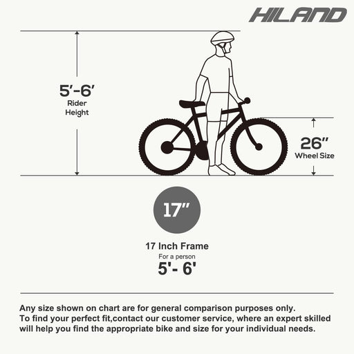 Hiland Mountain Bike, 21 Speeds Drivetrain, 3 Spokes Aluminum Frame 26 Inch Wheels, Disc-Brake Bike for Men Women Men's MTB Bicycle, Orange