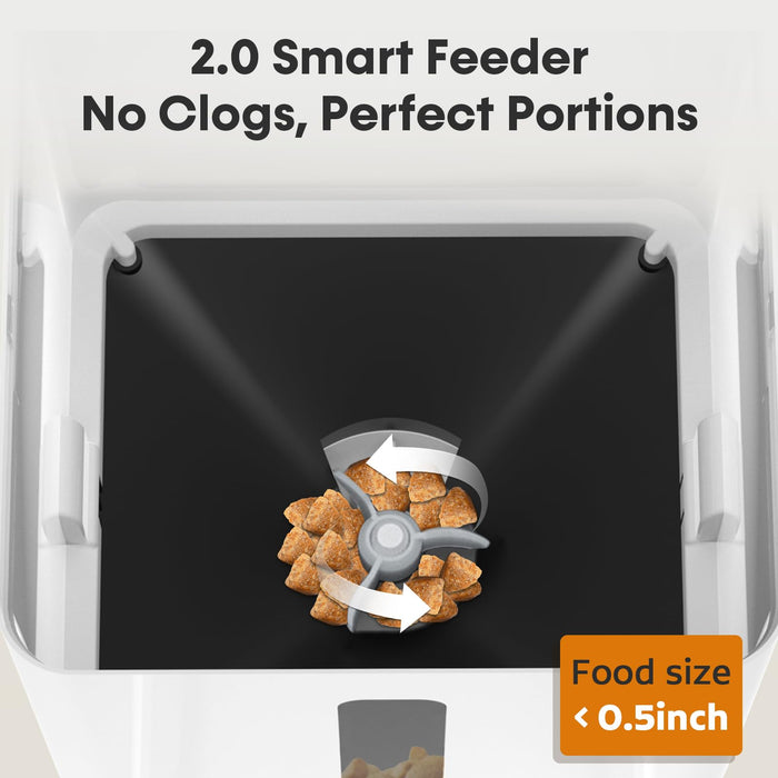 Automatic Dog Feeder - 33 Cups, 5G App Control, HD Camera, Timed Feeding