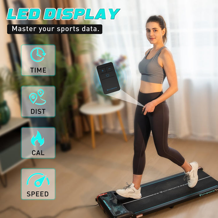 HomeFitnessCode Walking Pad Treadmill, 2.5HP, LED Display, Remote Control