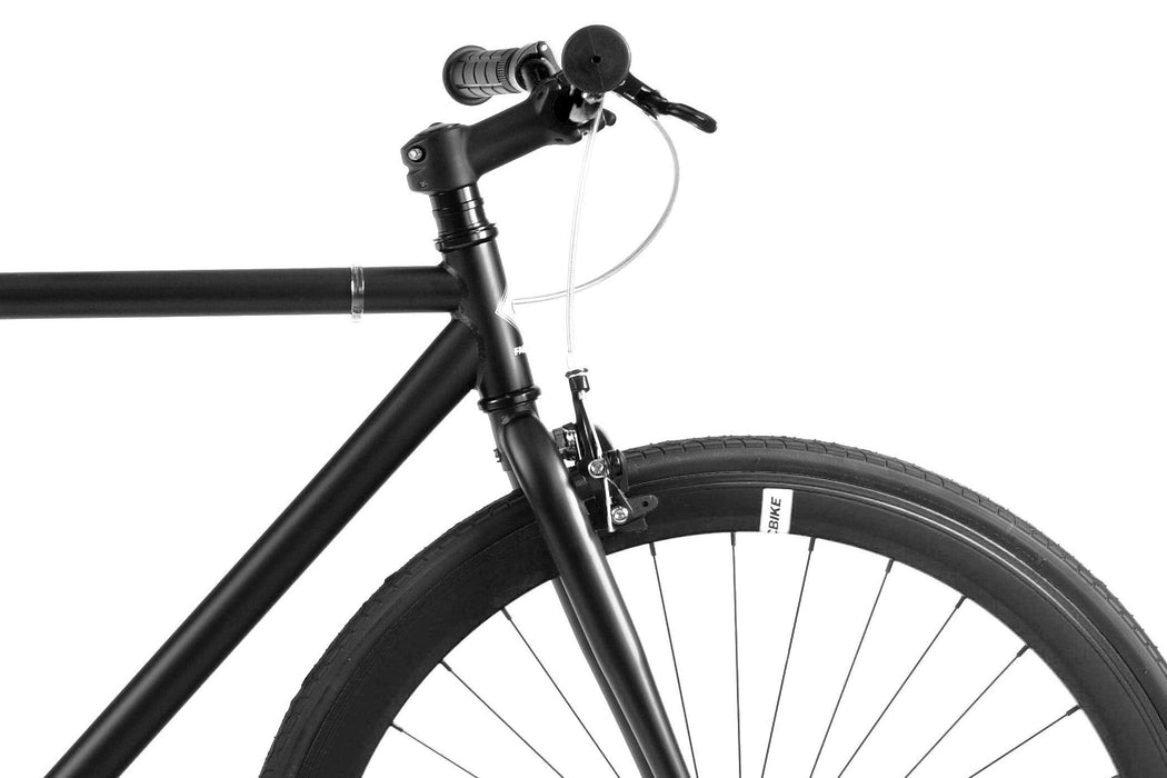 FabricBike-Fixed Gear Bike, Single Speed,Hi-Ten steel black frame, 10Kg (Fully Matte Black, M-53)