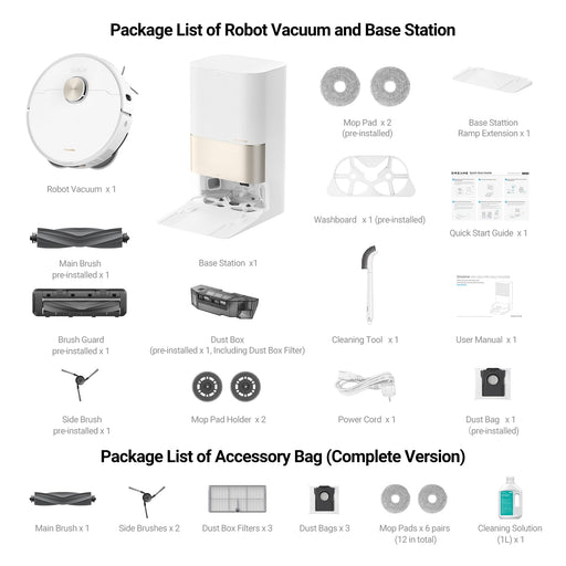 dreame X40 Ultra Robot Vacuum Cleaner, 12000Pa, Lift Mop, Self-Cleaning