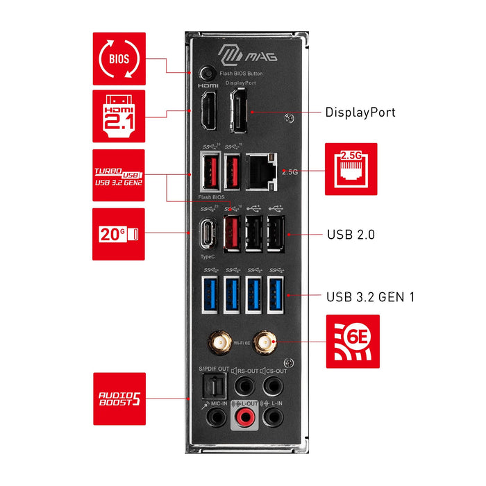 MSI MAG B650 TOMAHAWK WIFI Motherboard, AMD Ryzen 9000 Series, DDR5