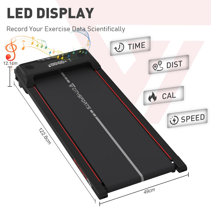 CITYSPORTS Ultra Slim Walking Pad, Remote, LED Display, Bluetooth Speaker