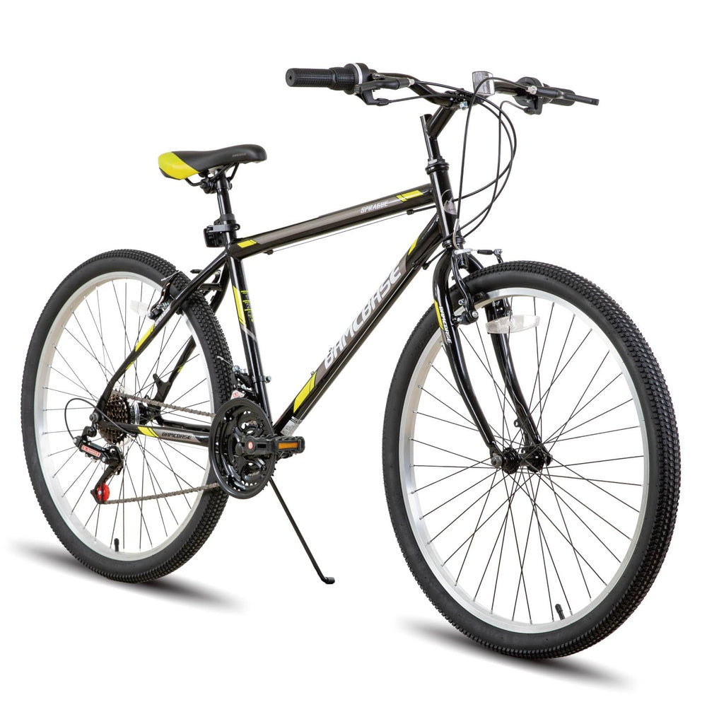 Hiland 24 26 inch Mountain Bike for Men Women, 21 Speeds High-Carbon Steel Frame, Sport Cycling MTB Bicycle for Adult Black