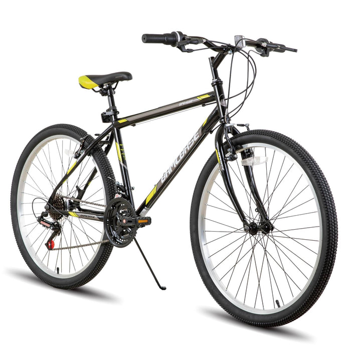 Hiland 24 26 inch Mountain Bike for Men Women, 21 Speeds High-Carbon Steel Frame, Sport Cycling MTB Bicycle for Adult Black