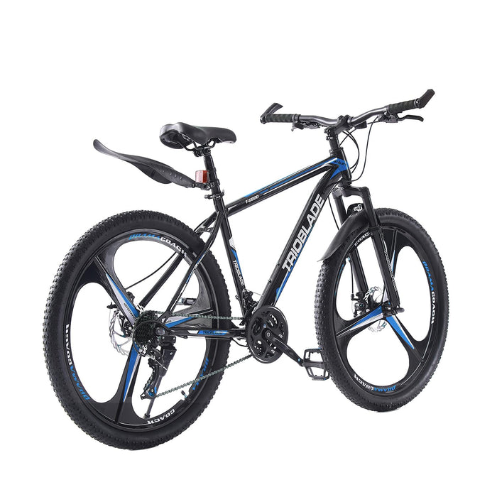 BSTSEL 27.5 Inch Mountain Bike 3 Spoke Wheels Bicycle 17.5 Inch Aluminum Frame Mountain Bicycle Shimano 21 Speeds with Dual Disc-Brake Suitable For Men And Women Over The Age Of 16 (Black & Blue)