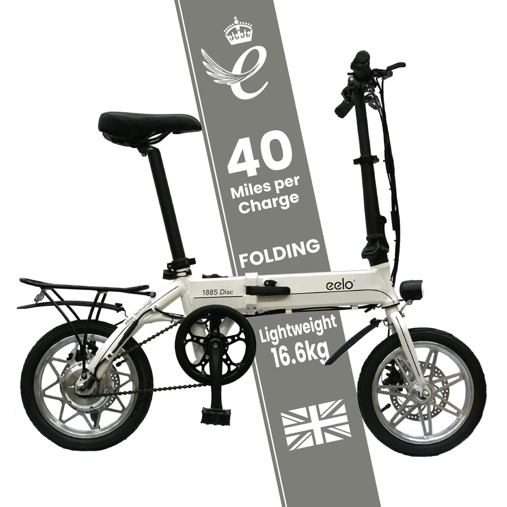 eelo 1885 14" Folding Electric Bike for Adults - Easy to Fold, Carry and Store - UK Designed and Assembled Foldable eBike - Experience the Difference with a Queen's Award Winner