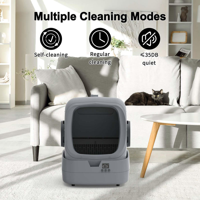 Automatic Cat Litter Box - APP Control, Weight Monitor, Anti-Pinch, 86L