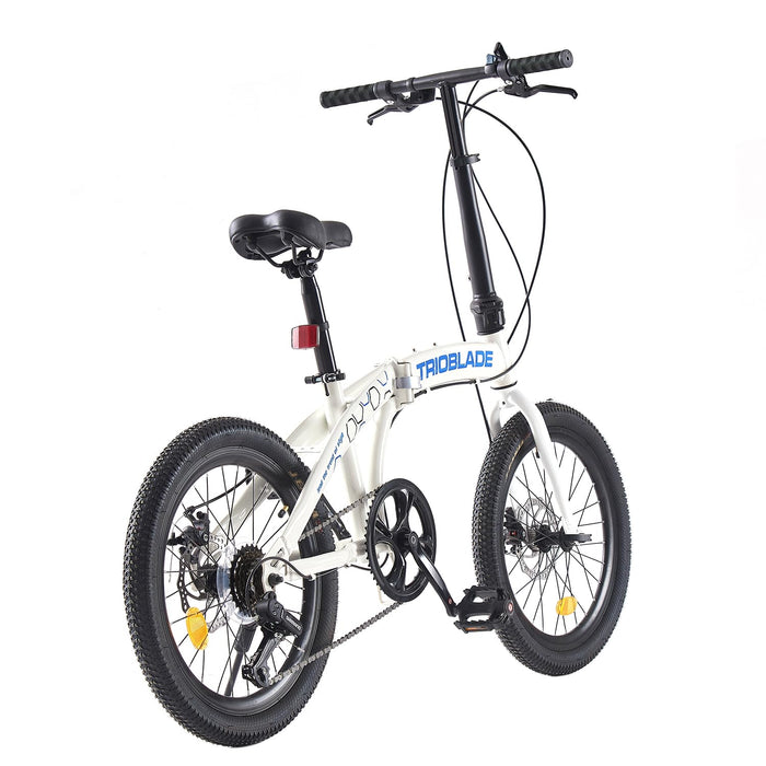 BSTSEL 20 Inch Folding Bike Adult,For Adult Men and Women Teens, Lightweight Aluminium Frame, 7 Speed Shimano Drivetrain, Foldable Bike With Disc Brake, Adult Bike Foldable Bicycle (White)