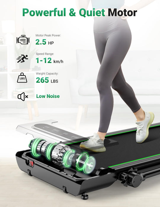 THERUN Folding Treadmill, 2.5HP, 1-12 km/h, LED Display, No Assembly