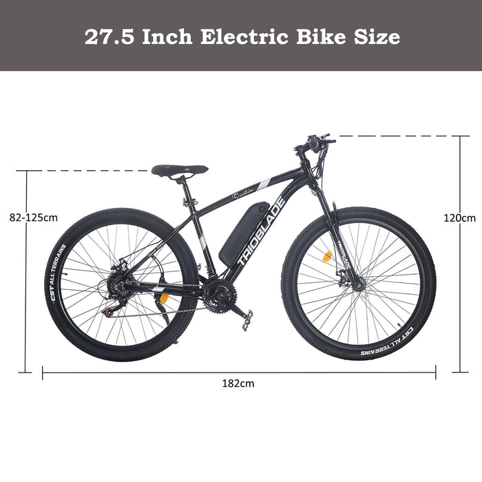 TRIOBLADE 27.5" Electric Bikes for Adults 250W Electric Bicycle Shimano 21 Speed E-bike with 36V 10.4AH Removable Li-Ion Battery, Dual Disk Brake, Range 42-65km