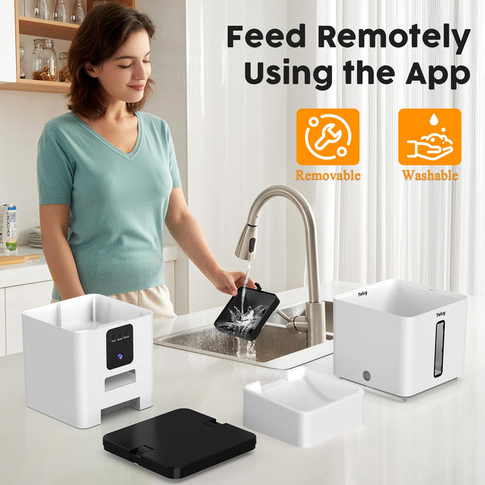 Automatic Dog Feeder - 33 Cups, 5G App Control, HD Camera, Timed Feeding