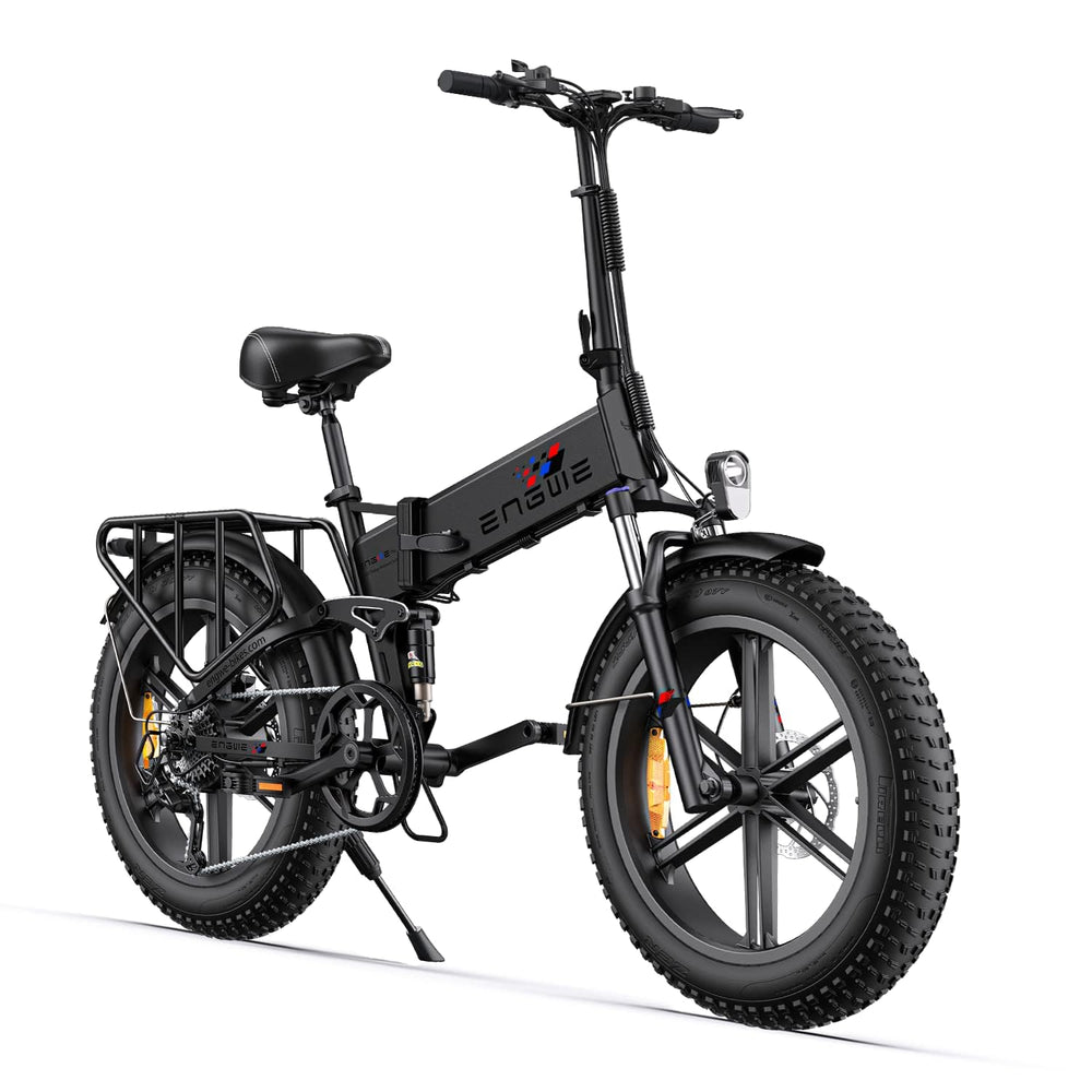 Electric Bike Folding E-Bike for Adults, ENGINE X 20"×4.0" With Thick Off-Road Tyres, 48V 13Ah Replaceable Lithium Battery Range Up To 120KM, 25KM/H 7-Speed Full Suspension Ebike (Heise)