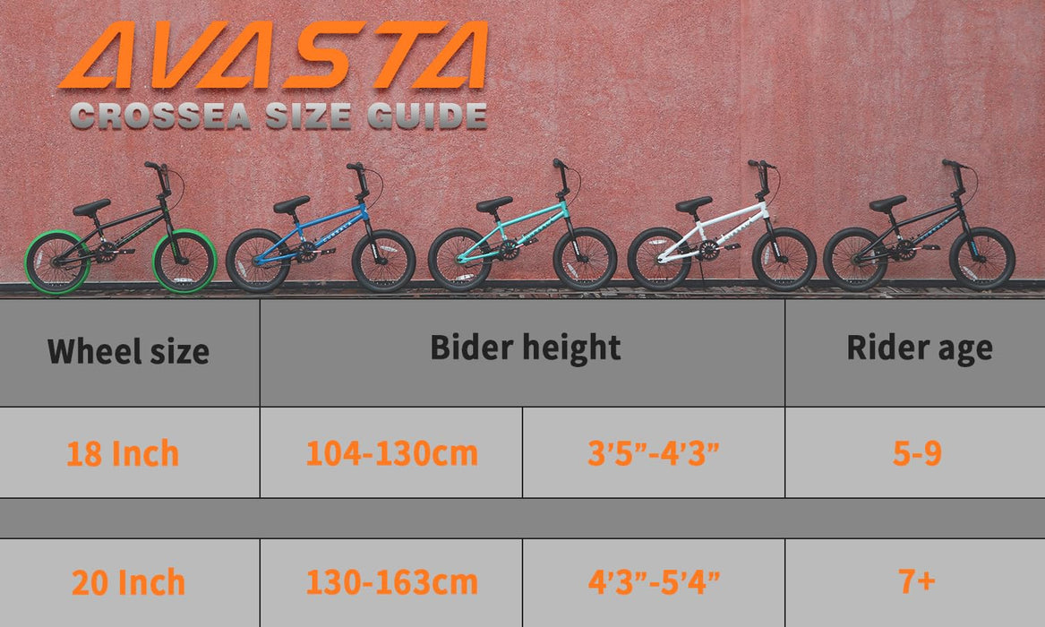 AVASTA 20 Inch Freestyle BMX Bicycle Big Kids Teenager Bike for Age 6 7 8 9 10 11 12 13 14 Years Old Boys Girls Teen Youth Adult and Beginner-Level Rider with 4 Peg, Black with Blue Tires