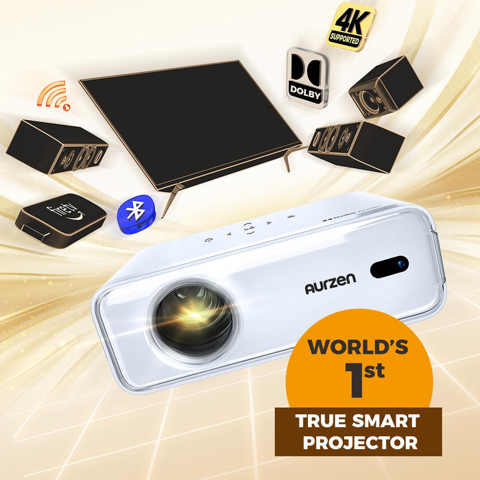 Aurzen Eazze D1 4K Smart Projector, HDR10, Auto Focus, Portable