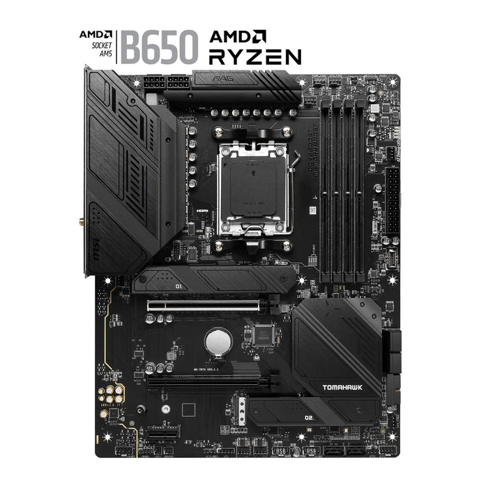 MSI MAG B650 TOMAHAWK WIFI Motherboard, AMD Ryzen 9000 Series, DDR5