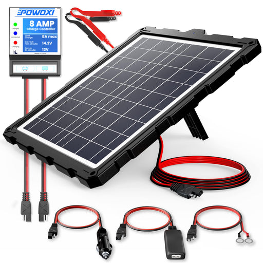 POWOXI 20W Solar Charger - 12V, PWM Controller, Car, RV, Marine