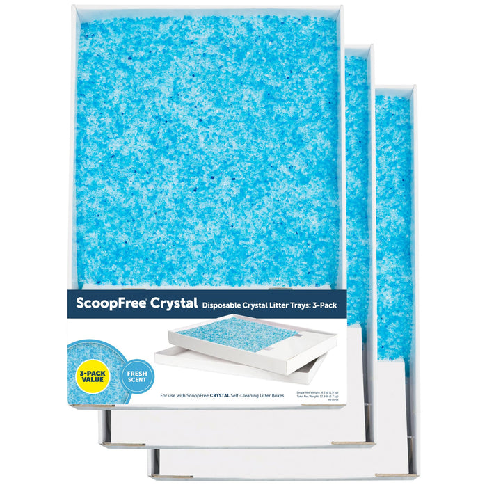 PetSafe ScoopFree Crystal Tray Refills (3-Pack) - Odor Elimination, Leak Proof