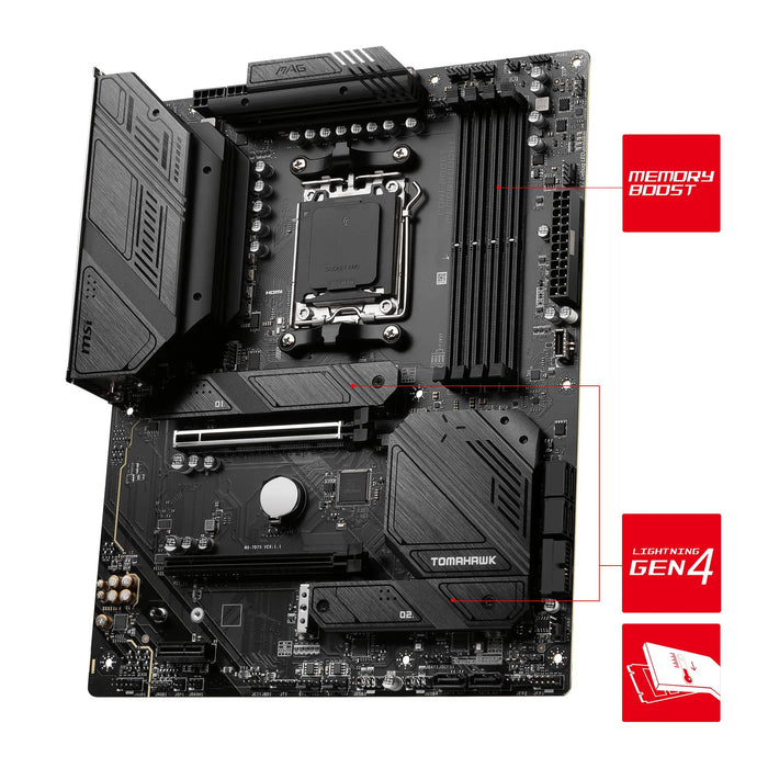 MSI MAG B650 TOMAHAWK WIFI Motherboard, AMD Ryzen 9000 Series, DDR5